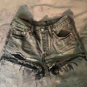 Levi’s 501 washed black shorts